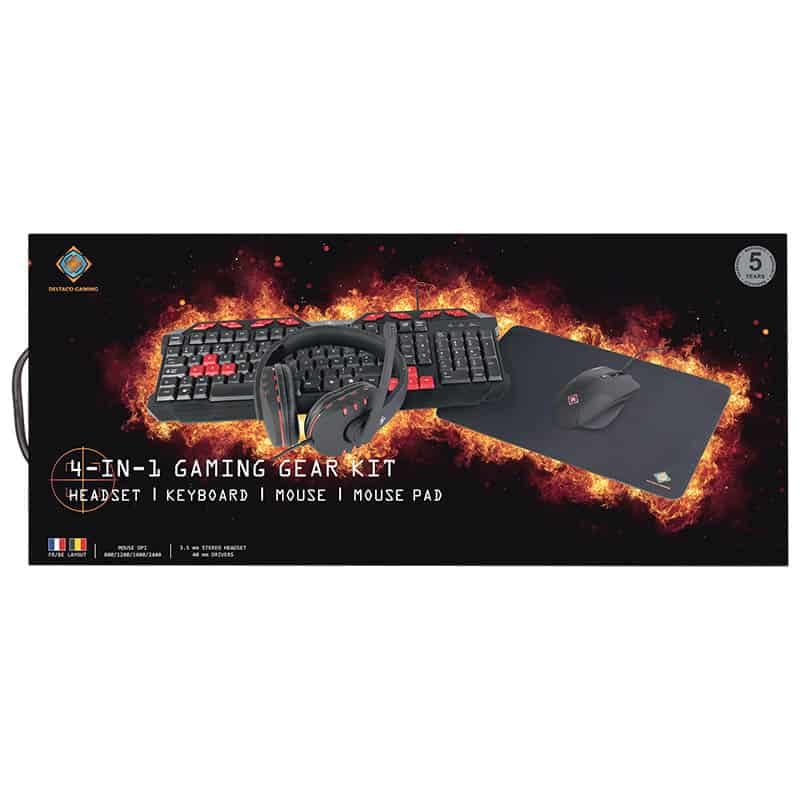 Deltaco Gaming Kit - keyboard, mouse, mousepad, headset