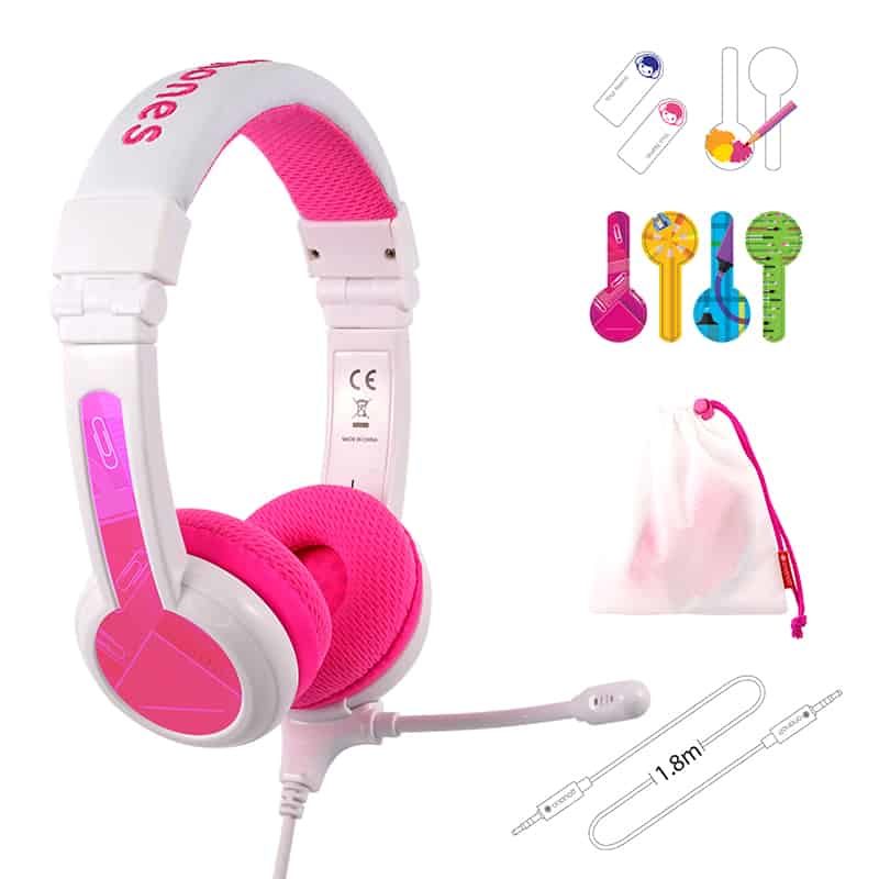 Buddyphones on ear met staafmicrofoon - roze - Afbeelding 2