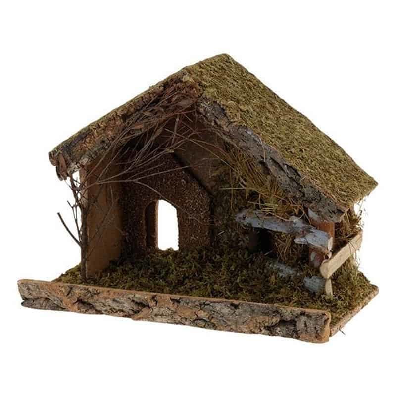 Kerststal zonder figuren (32x25x17cm)
