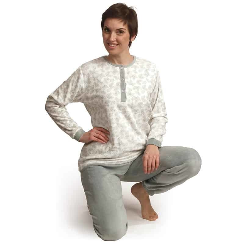 Pyjama dames velours Season (S-XXL) Licht grijs