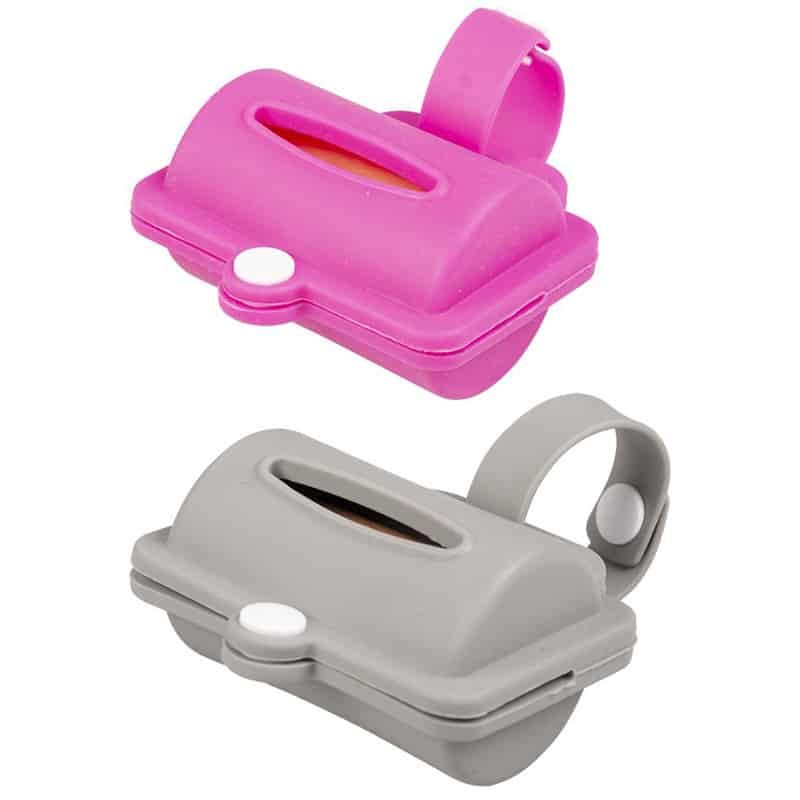 Duvo+ poepzakjes dispenser Silicone (8,2cm) grijs of roze - Afbeelding 3