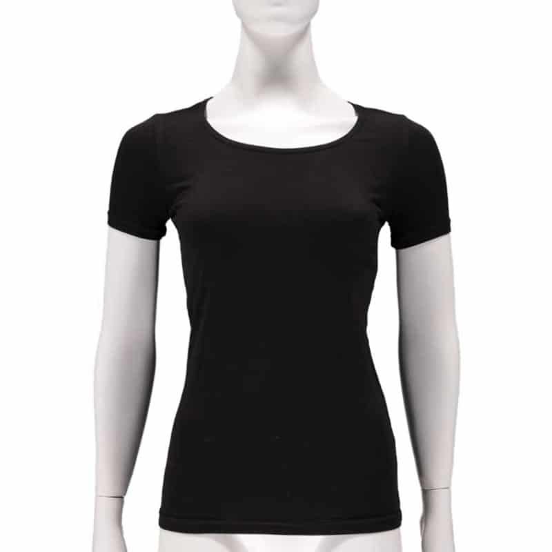 Bamboo T-shirt (2 stuks) dames zwart