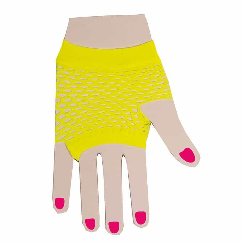Handschoen kort visnet neon