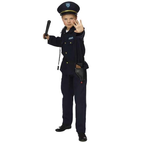 Verkleedkostuum Politie met kepie (4-14 j) jongen