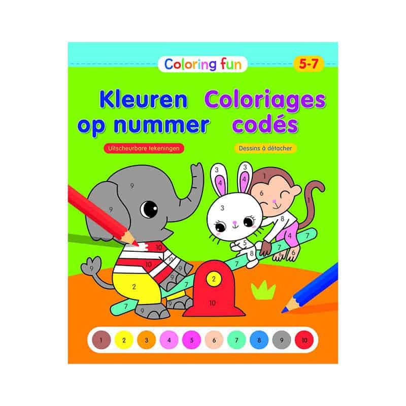 Kleuren op nummer (5-7 j.) kleurblok