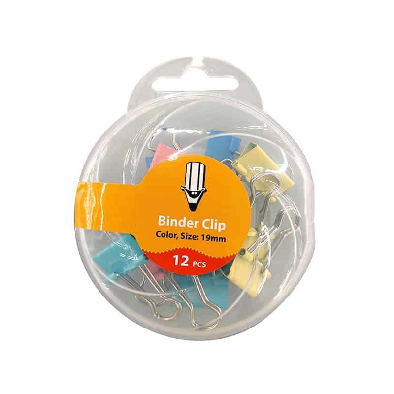 12 gekleurde Binder clips (1,9 cm)