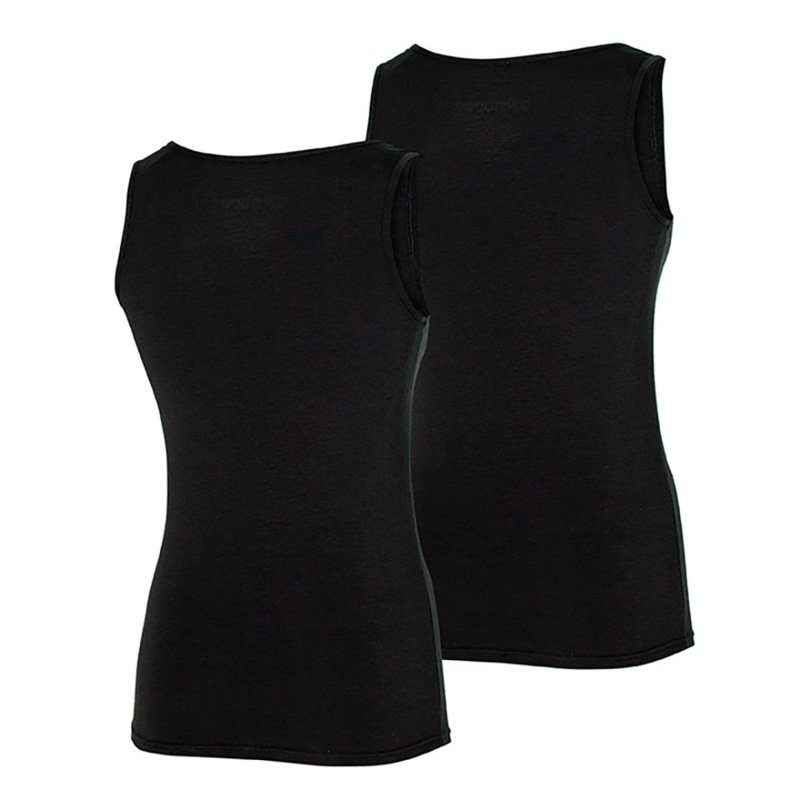 Bamboo Singlet (2 stuks) dames zwart - Afbeelding 2