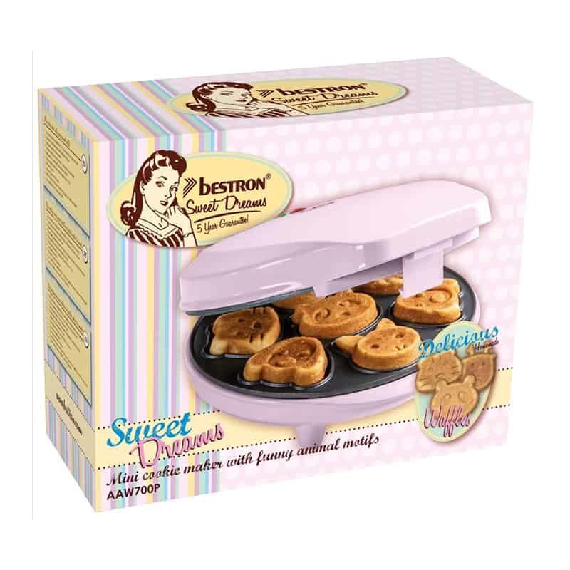 Bestron Wafelijzer wafels in diervorm (700W) roze - Afbeelding 2