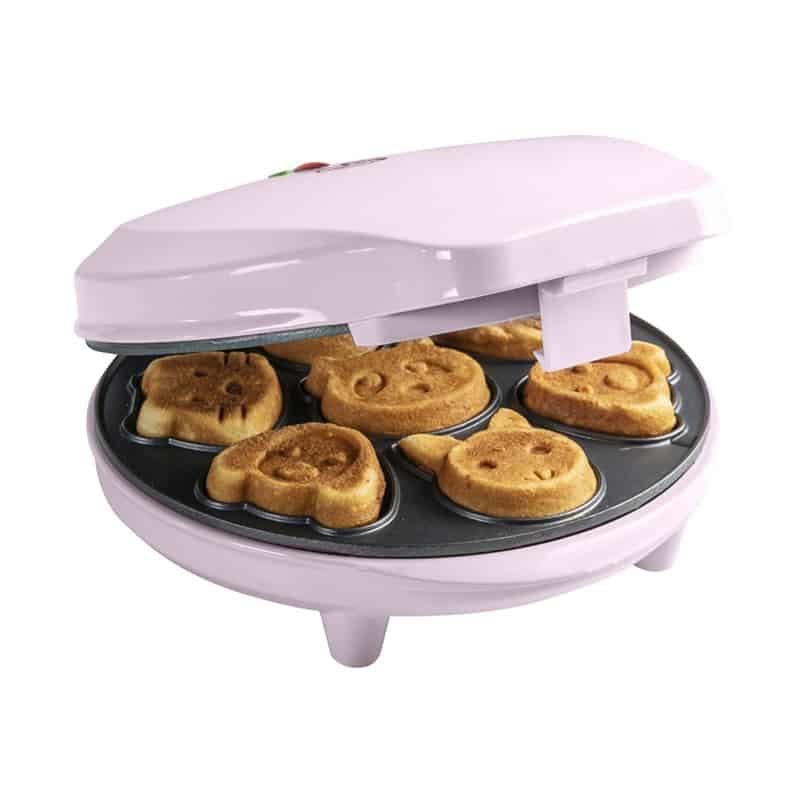 Bestron Wafelijzer wafels in diervorm (700W) roze