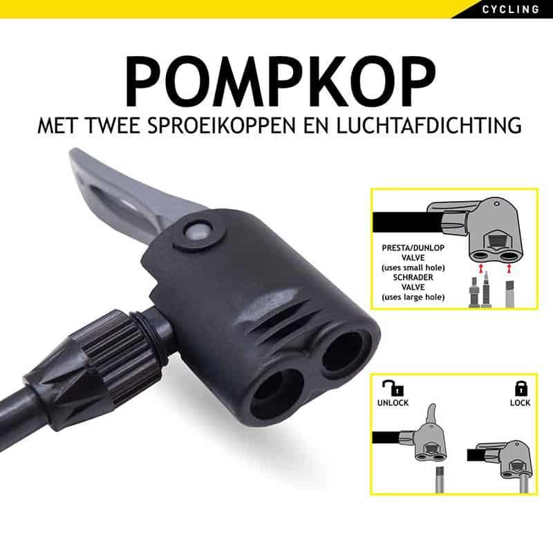 Dunlop Fietspomp staand (ø35mm, H62cm) - Afbeelding 7