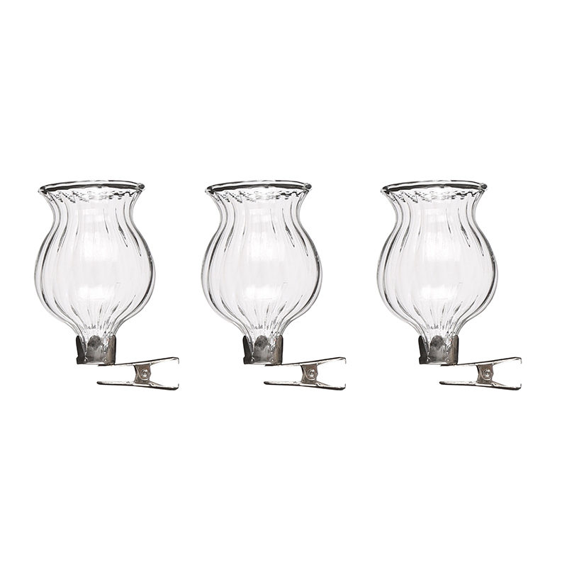 Clip vaas (ø4x6cm) glas - 3 stuks