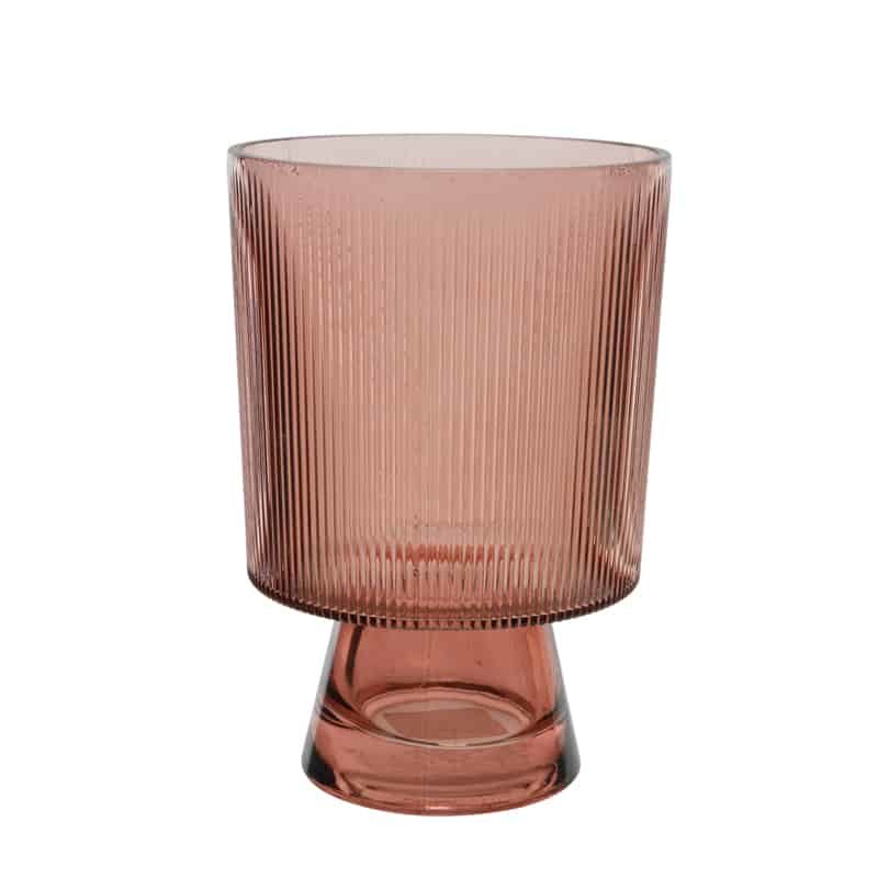 Vaas in glas (ø14xH20cm) terra bruin