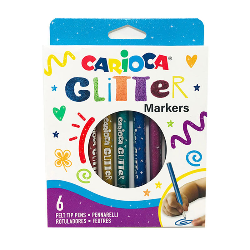 Carioca glitter stiften (6 stuks)