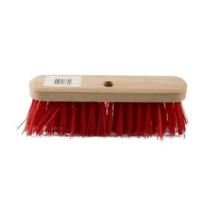 Cleany Straatbezem PVC rood glad hout