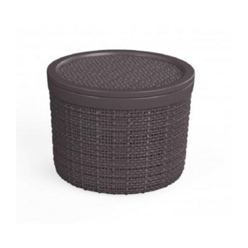 Curver Opbergbox rond 2L met deksel in jute, donkerbruin