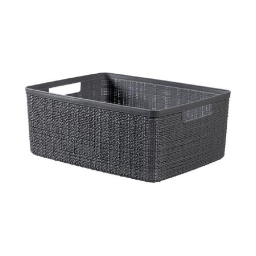 Curver Opbergbox Rechthoek 12L in jute, donkergrijs