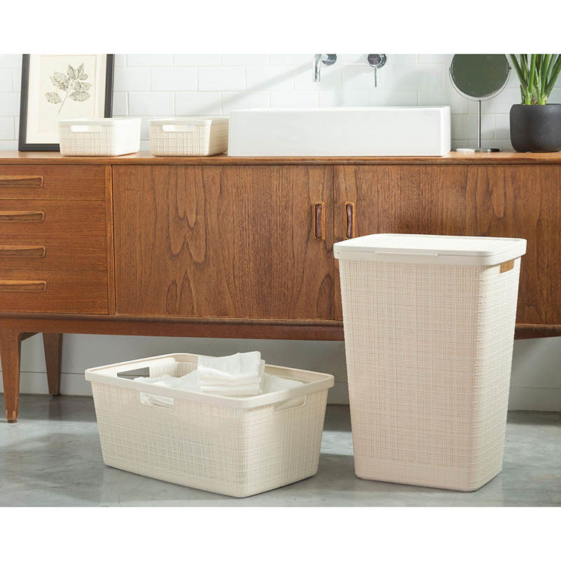 Curver wasmand rechthoek 46L in jute, wit - Afbeelding 2