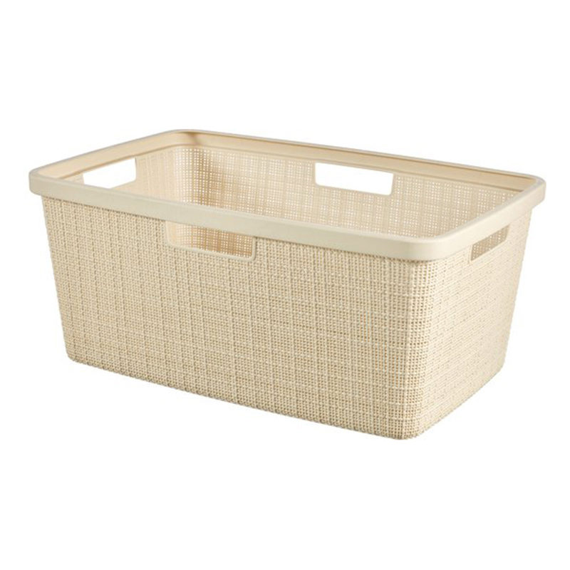 Curver wasmand rechthoek 46L in jute, wit