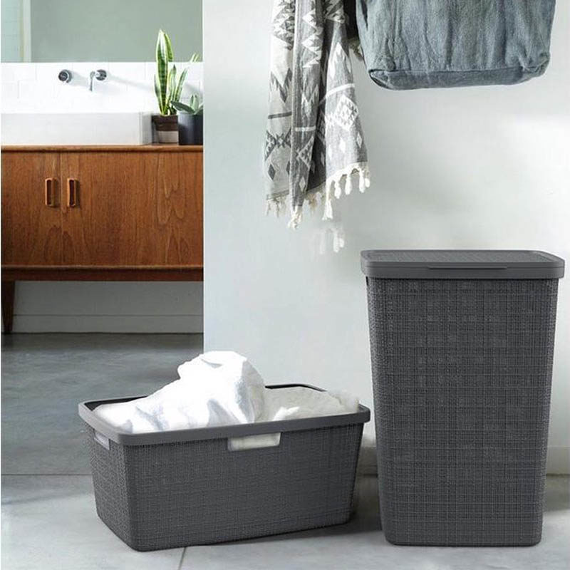 Curver wasbox 58L in jute, donkergrijs - Afbeelding 5
