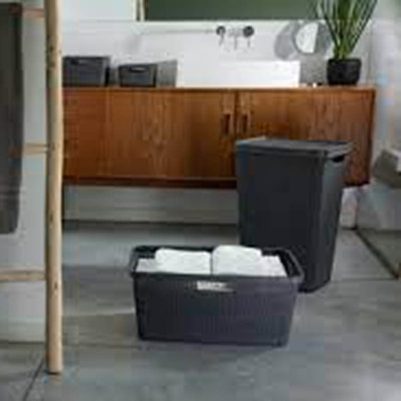 Curver wasbox 58L in jute, donkergrijs - Afbeelding 4