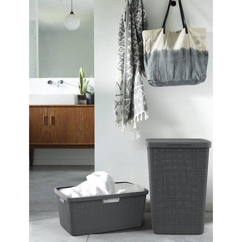 Curver wasbox 58L in jute, donkergrijs - Afbeelding 3