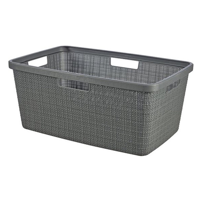 Curver wasmand rechthoek 46L in jute, donkergrijs