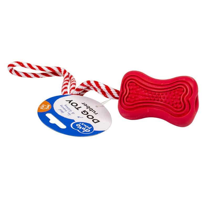 Duvo+ Rubber dental been met touw (34x5,5x5,5cm)