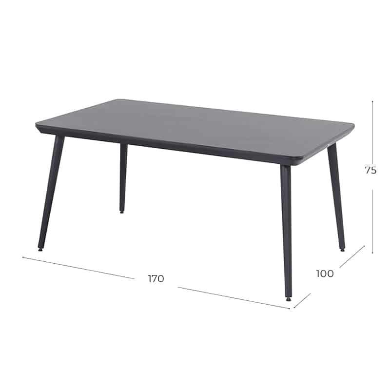 Hartman Sophie Studio tafel (170x100cm) carbon zwart - Afbeelding 2