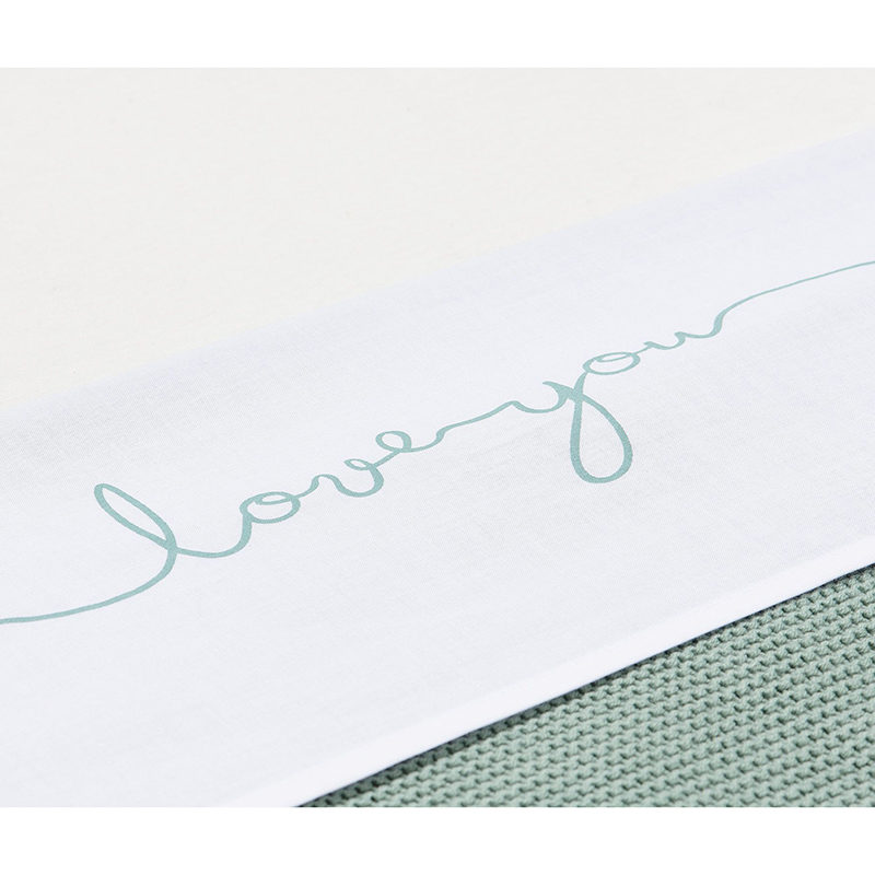Jollein Laken bed I Love You - Stone green