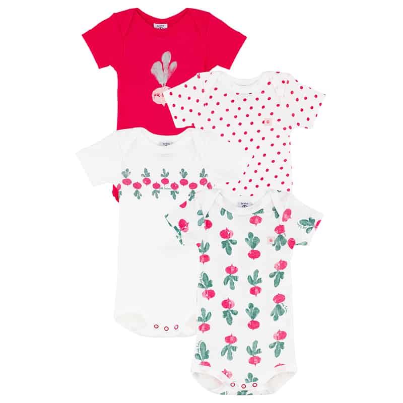 Petit Bateau Set van 4 bodies MC (3-18m)