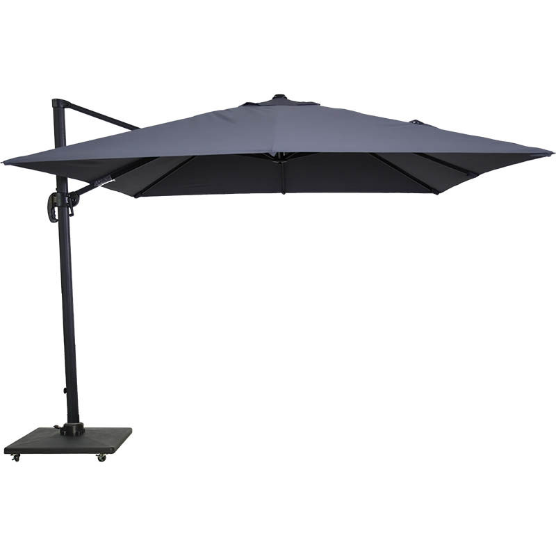 Hangparasol (3x3m) freearm grijs, alu frame met kruisvoet
