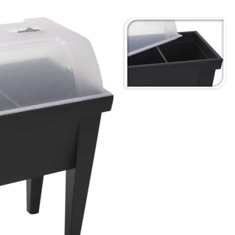 Kweektafel PP (80x40x65cm) antraciet met deksel - Afbeelding 2