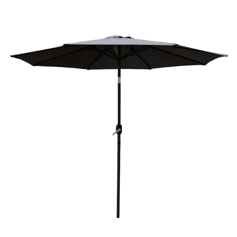 Parasol alu 270cm grijs/grijs met slinger & knik
