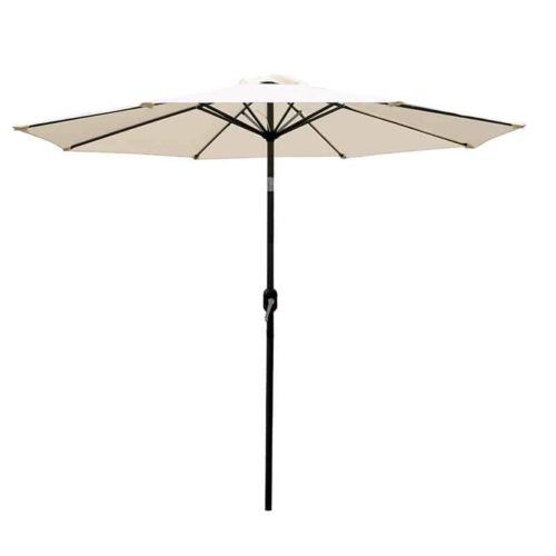 Parasol alu 270cm grijs/creme met slinger & knik