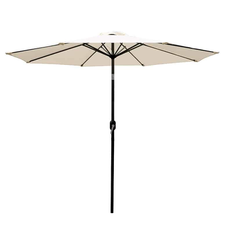 Parasol alu 270cm grijs/creme met slinger & knik