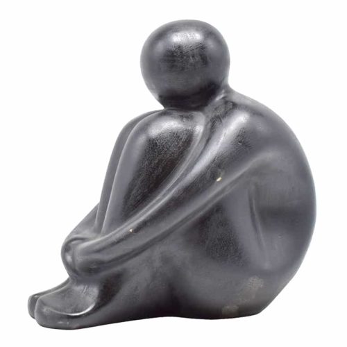 Deco beeld in aardewerk (H29cm) zwart