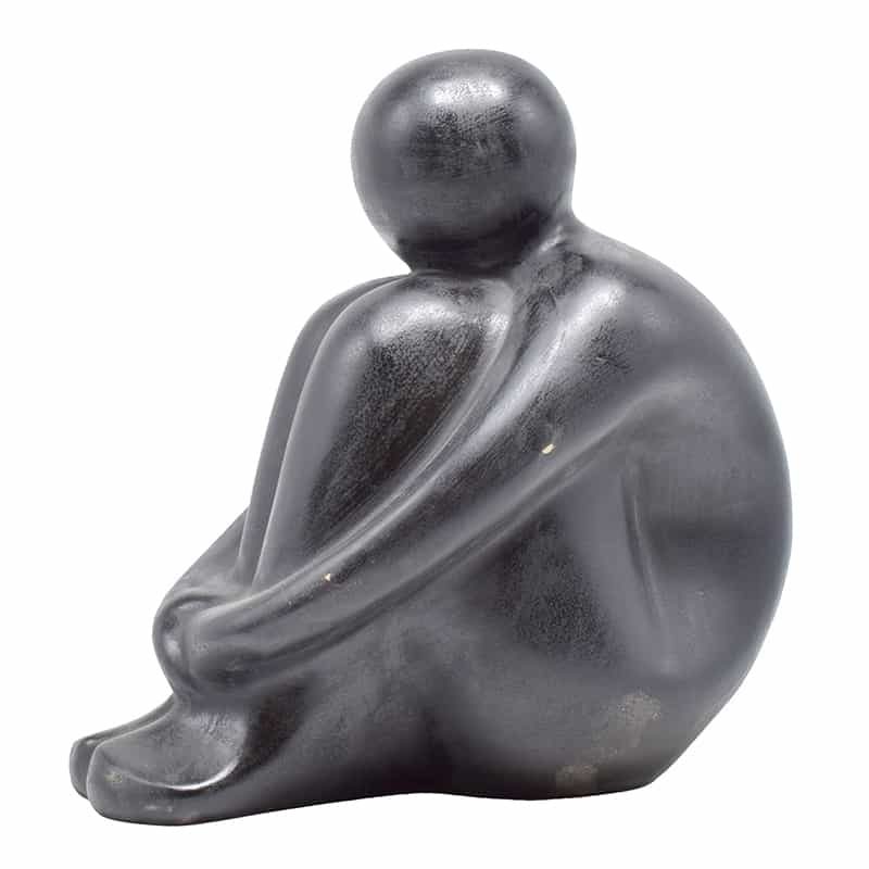 Deco beeld in aardewerk (H29cm) zwart