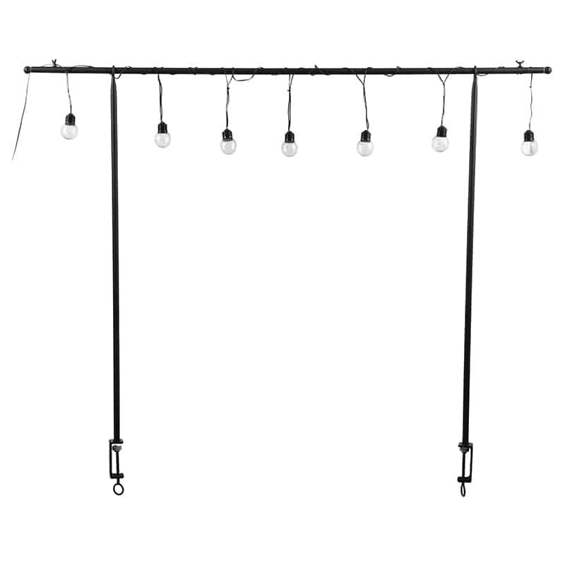 Tafelstaander (250x110cm) zwart met 10 Led's warm wit