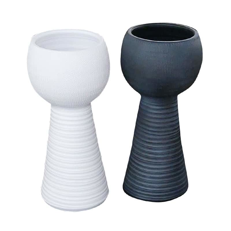Marlou pot op voet (ø19x39cm) zwart - Afbeelding 2