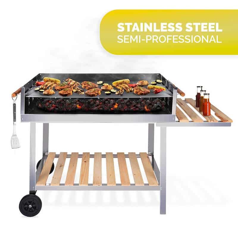 Barbecue Trolley rechthoekig RVS (98x56x85cm) - Afbeelding 3