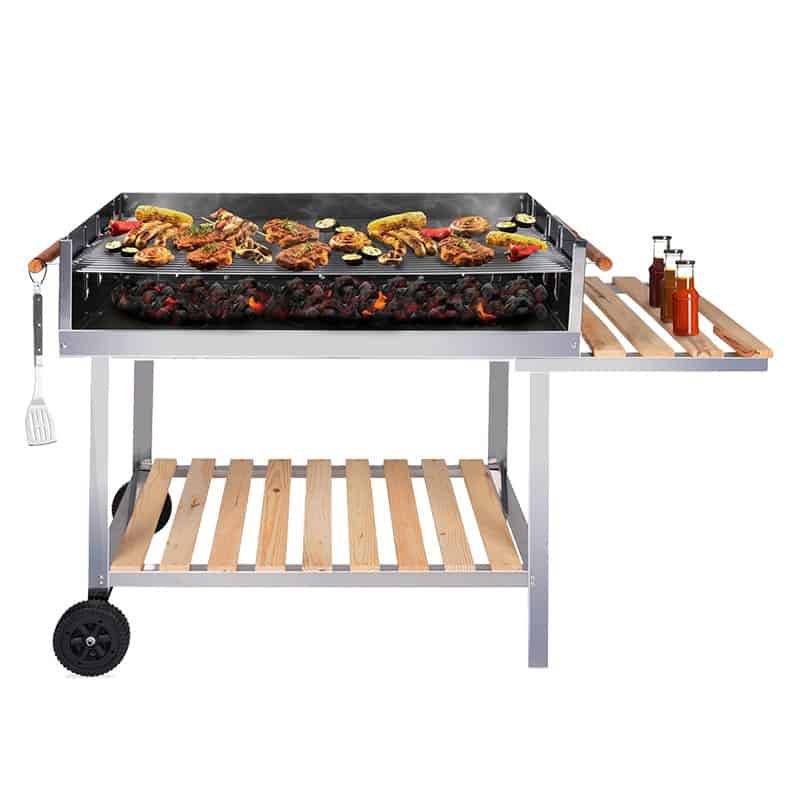 Barbecue Trolley rechthoekig RVS (98x56x85cm)