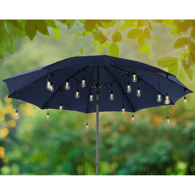 Parasol partylight buiten snoer (5m) zwart / 20 Led's warm wit - Afbeelding 5