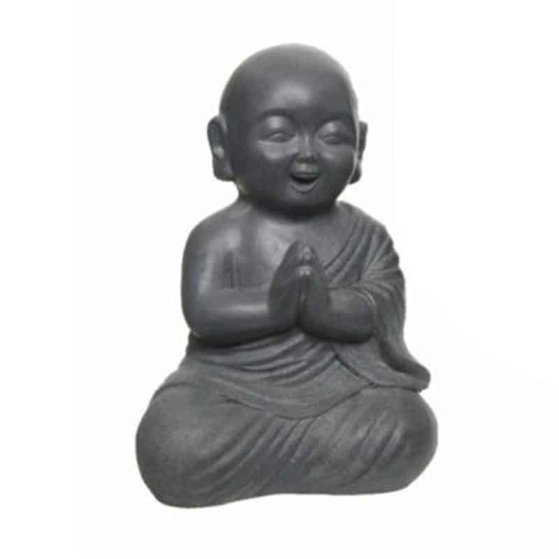 Boeddha zittend (34cm) antraciet - Afbeelding 4