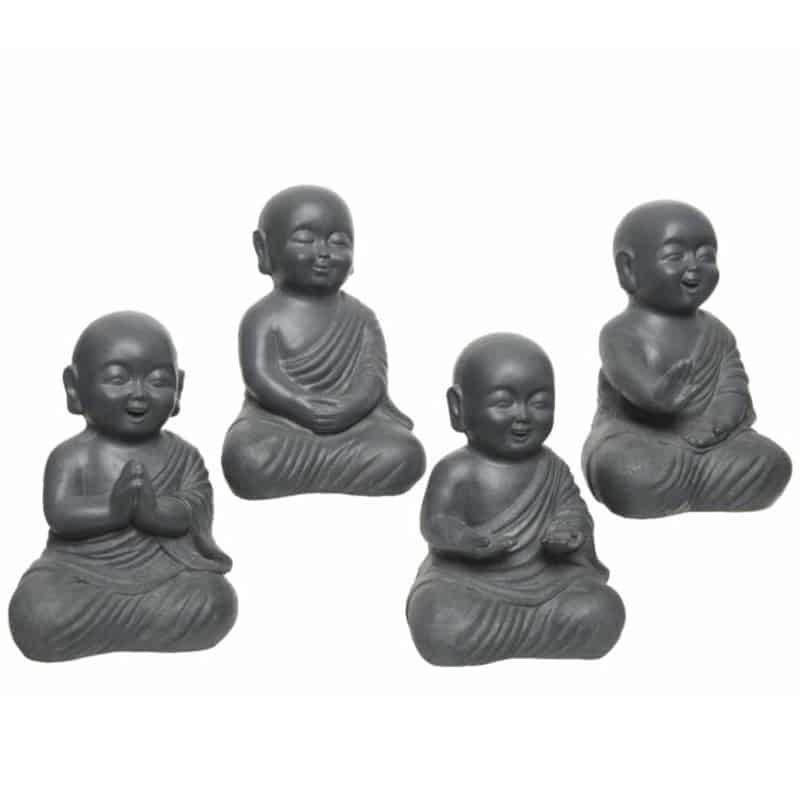 Boeddha zittend (34cm) antraciet - Afbeelding 5