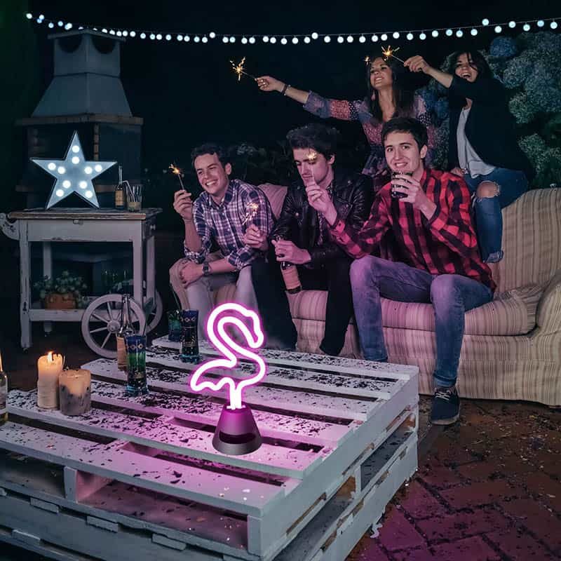 Neon Beat speaker LED flamingo - Afbeelding 3