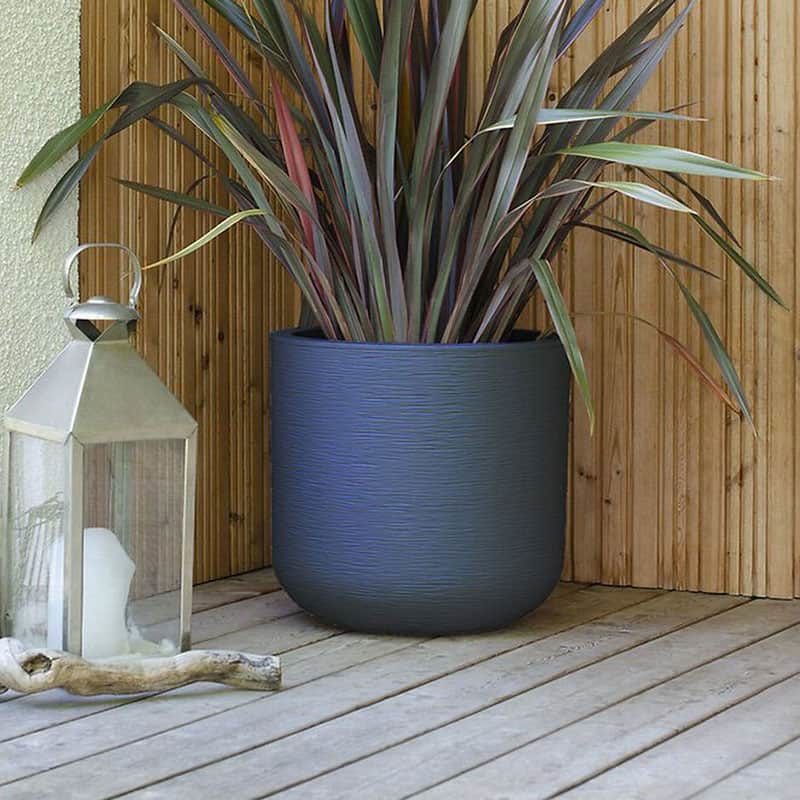Bloempot met waterretentiezone (ø48,5x46cm) antraciet
