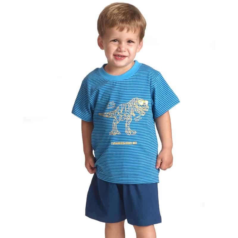 Pyjama Dino Rex (maat 92/116) turqoise / grijs