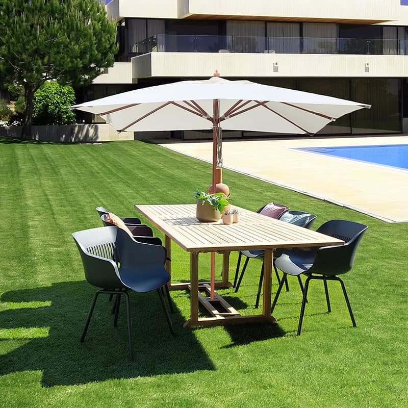 Quax Houtmast parasol (3x3m) met dubbele katrol - Afbeelding 3