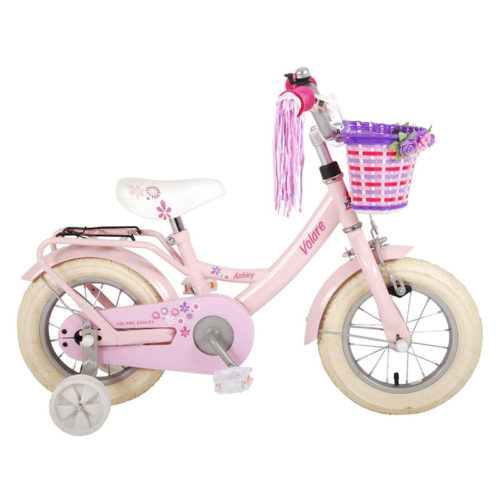 Fiets meisjes 12" Volare in Ashley pink met mandje