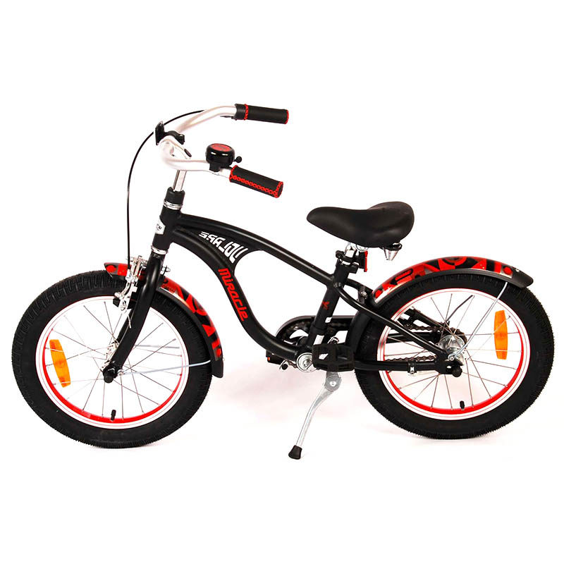 Fiets jongens 14" Volare Miracle Cruiser mat zwart - Afbeelding 2